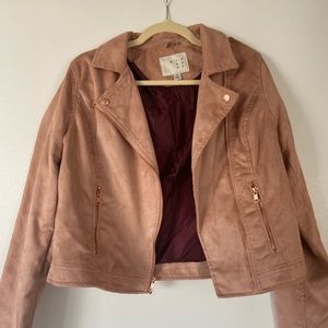 A New Day Peach Suede Leather Jacket